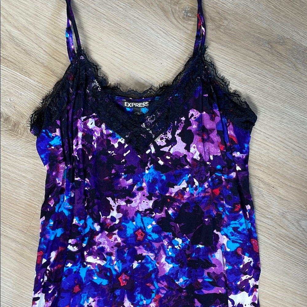 Express Women's Multicolor Floral Lace Slip Size Medium